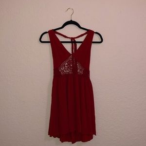 Red backless halter style dress - Size S - Forever 21